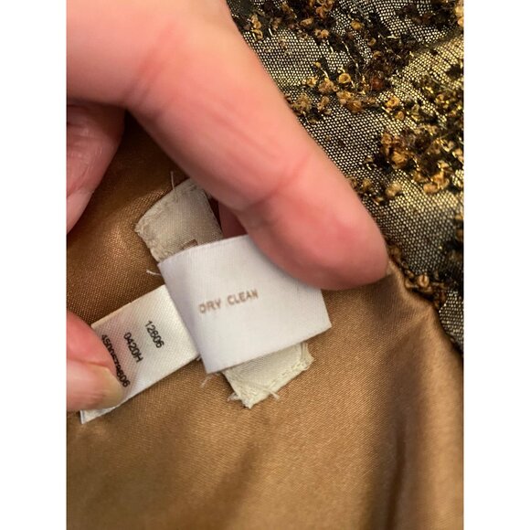 Chicos Houndstooth Blazer Jacket Metallic Brown & Tan Small Chicos Size 0 - Picture 4 of 10